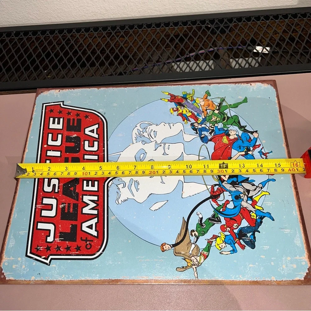 Justice League Retro HOME/GARAGE TIN SIGN Vintage‎ Hero DC Comics 12.5x16